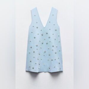 Zara Beaded Jewel Knit Mini Dress - XS
